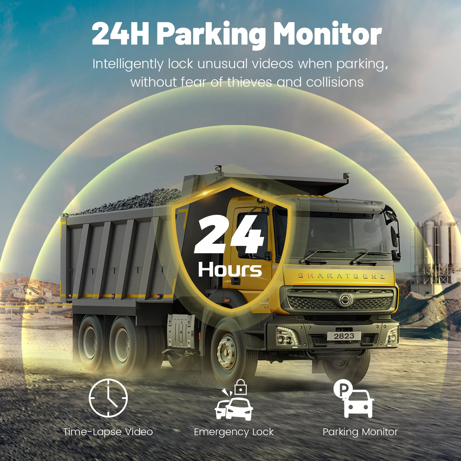 hit product1080P 9 Inch Display 4 Channel Vehicle Car Reverse Backup Camera System with Parking Monitor for Cars Trucks