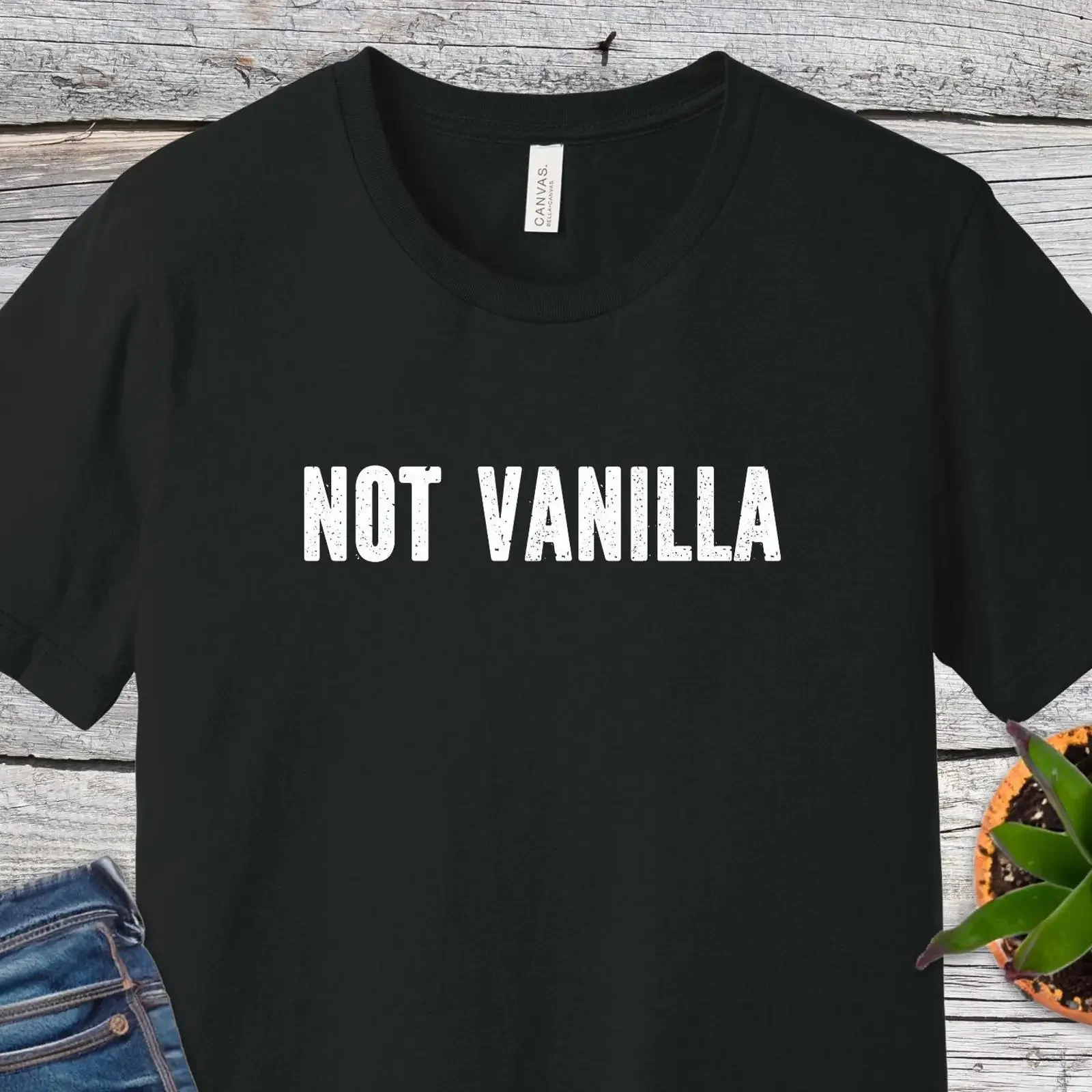 Not Vanilla Swingers Lifestyle T Shirt Polyamory Funny Adult Statement  vintage Washed fashion Comfortable