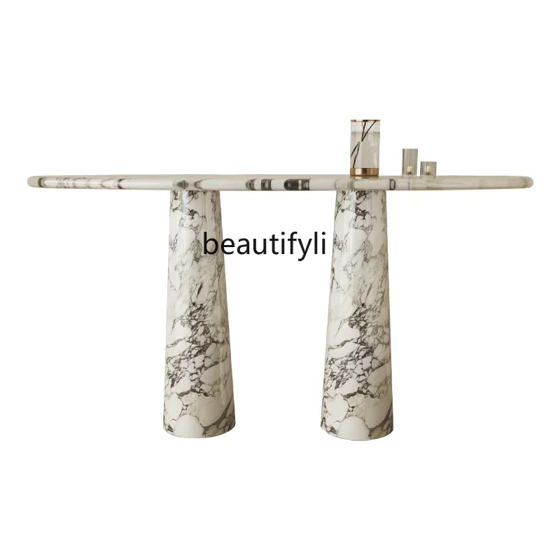 

New Arrivals A44 French retro high-end, marble entrance, French light luxury entrance table against the wall in the entrance hal