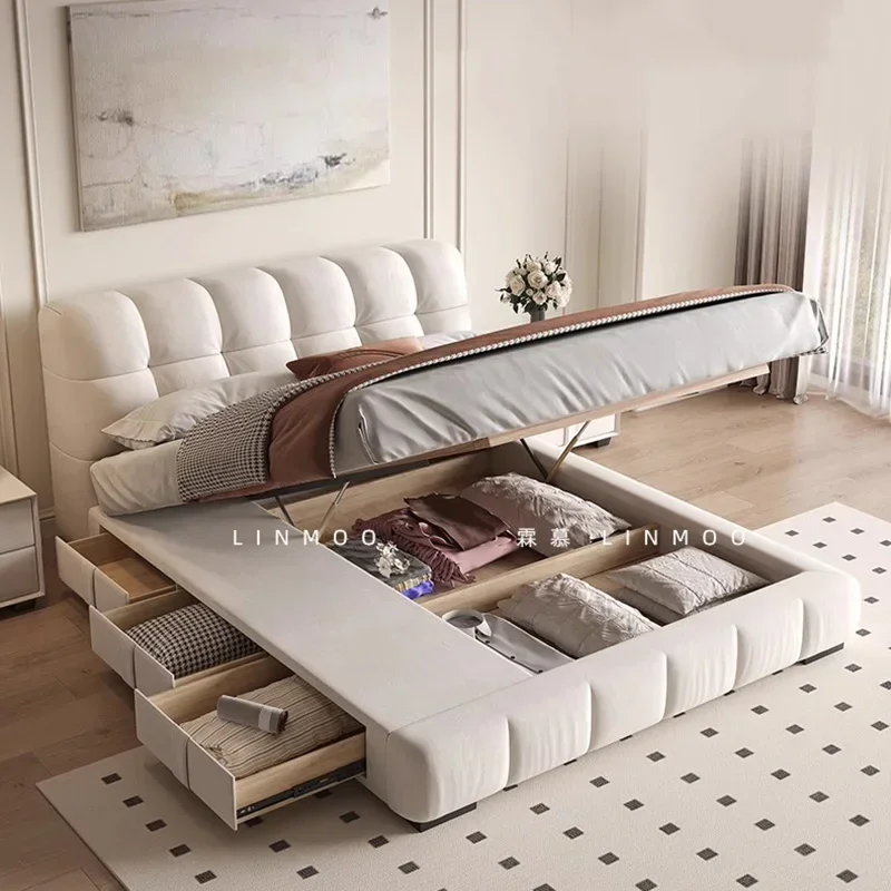 تخزين غرفة نوم سرير الأطفال الفاخرة واحدة متعددة الوظائف تصميم الحديثة سرير تدليك المحمول صالة النوم جناح الأثاث #6