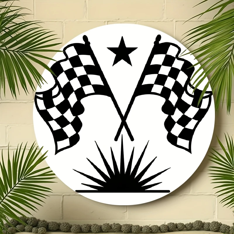 Vintage Racing Metal Wall Art Sign 8x8 Inch, 