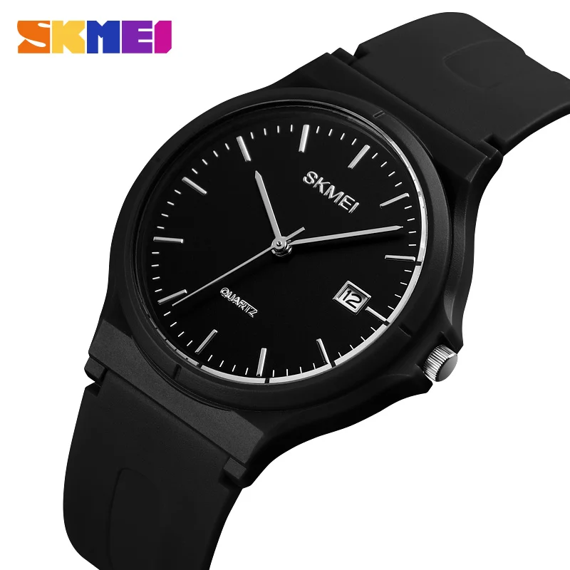 SKMEI Top Luxury Wristwatch Lady Large Dial Simple Ladies Casual Sports Couple PU Strap Calendar Women Watches Relogio Feminino