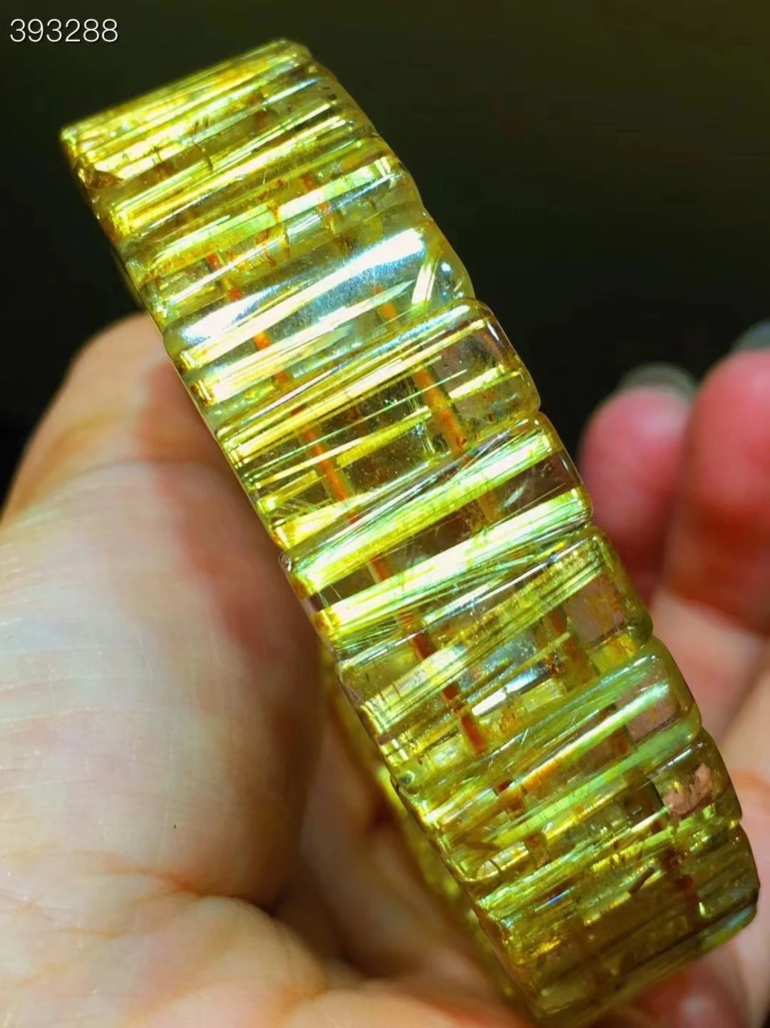 Natural Gold Rutilated Titanium Quartz Bracelet Woman Men 16.2x7x6mm Wealthy Stone Bangle Clear Beads Crystal Charms AAAAA