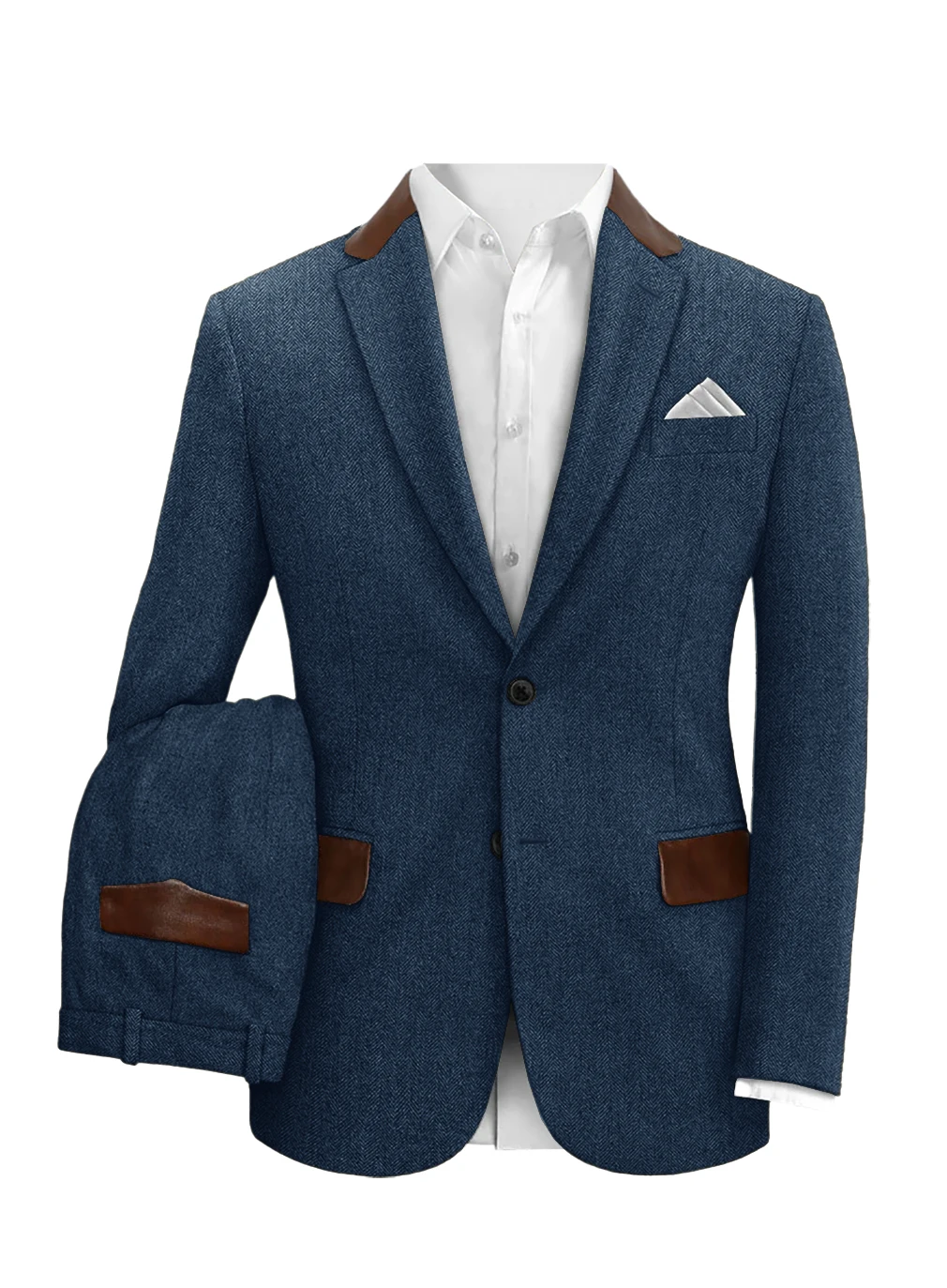 

Men's Suits Retro Light Beige Tweed Slim Fit Single-breasted Suit Two-piece Suit Stylish Casual Suit Herringbone Men's Jacket