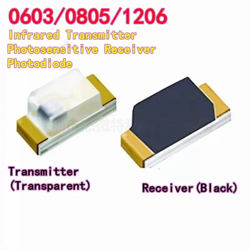 50pcs 0603/0805/1206 SMD Infrared Transmitter, 940nm Photosensitive Receiver, Optocoupler Pair, Photodiode