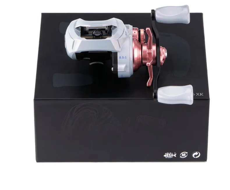 DEUKIO Baitcasting-Rolle DC Elektronische Bremse 8.5:1, 7-Serie Aluminiumlegierungsgehäuse IP67 6+1BB Salzwasser-Angelrolle Pink – Detail 14