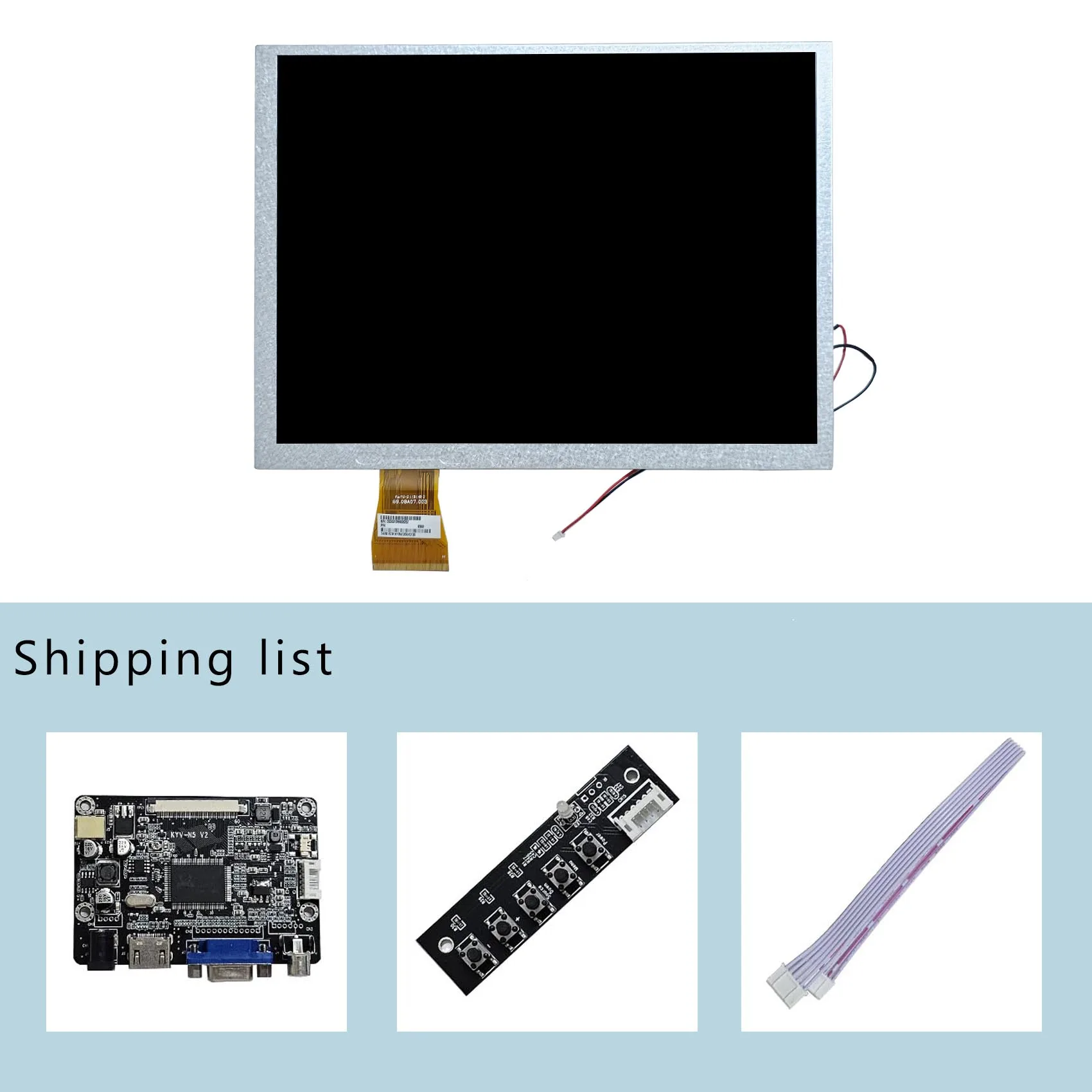 Lcd Monitor Screen Hd-Mi Vga Av Lcd Display Board 60Pin Ttl Spi Fpc Game Display 10.4