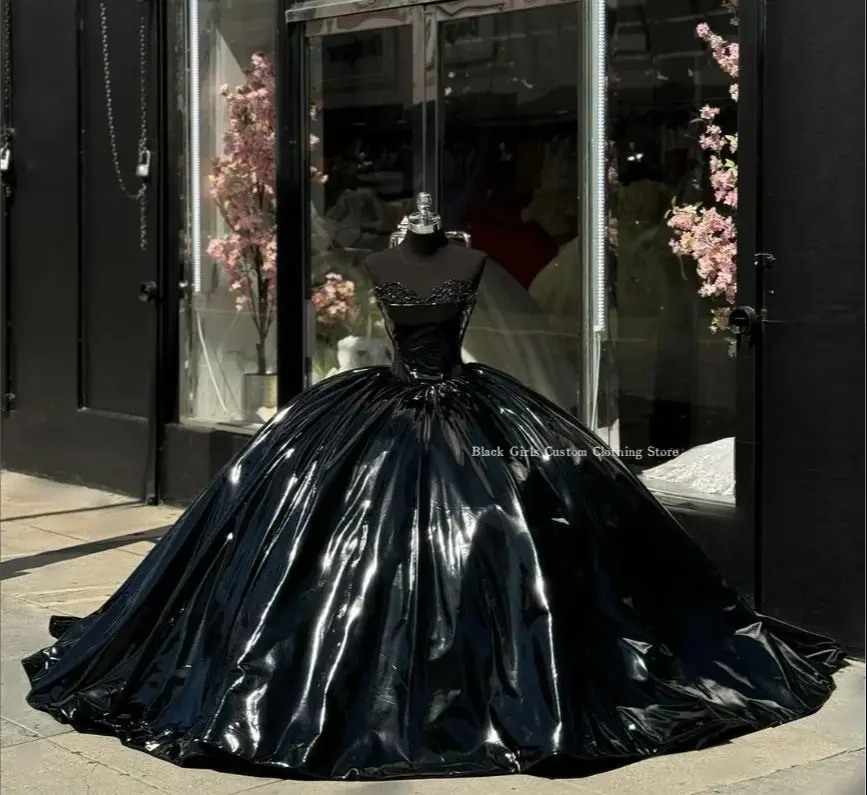 

Elegant Black Quinceanera Dresses Bodice Poncho Corset Mexican Sweetheart 16 Dress vestidos de 15 quinceañera Custom