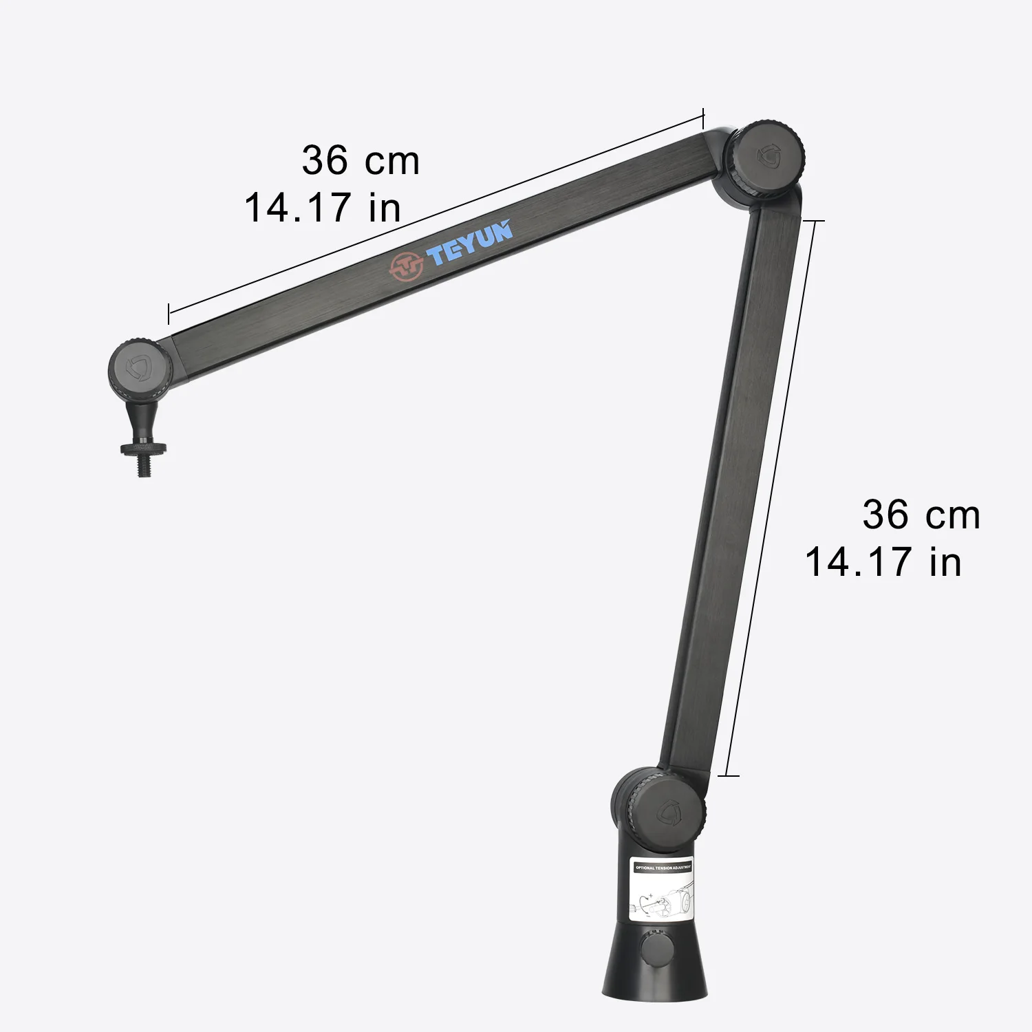 TEYUN wysięgnik mikrofonu ramię stojak obciążenie 1KG metalowy uchwyt stołowy do panografu regulowany kąt uchwyt podporowy mikrofonu stacjonarnego