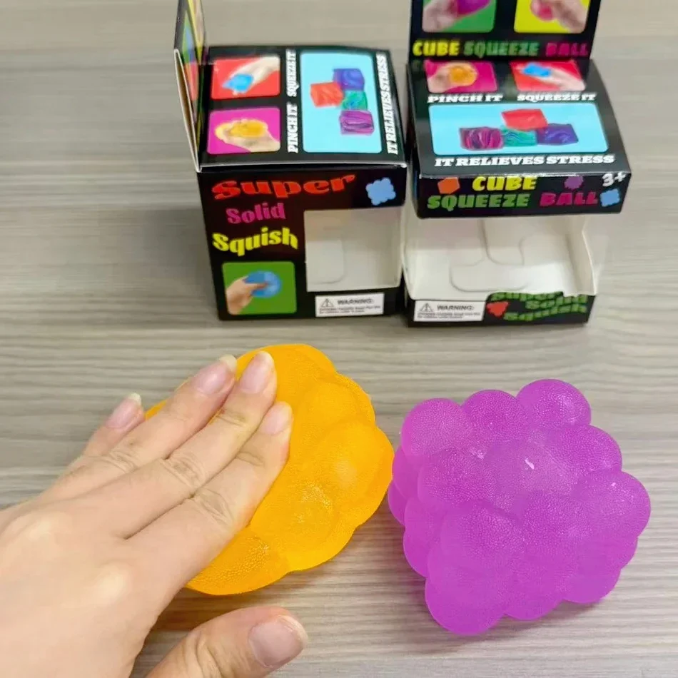 1-4pcs New three-dimensional candy kneading music adult Stress Relief Squeeze sensory Toys Decompression Simulation Cube