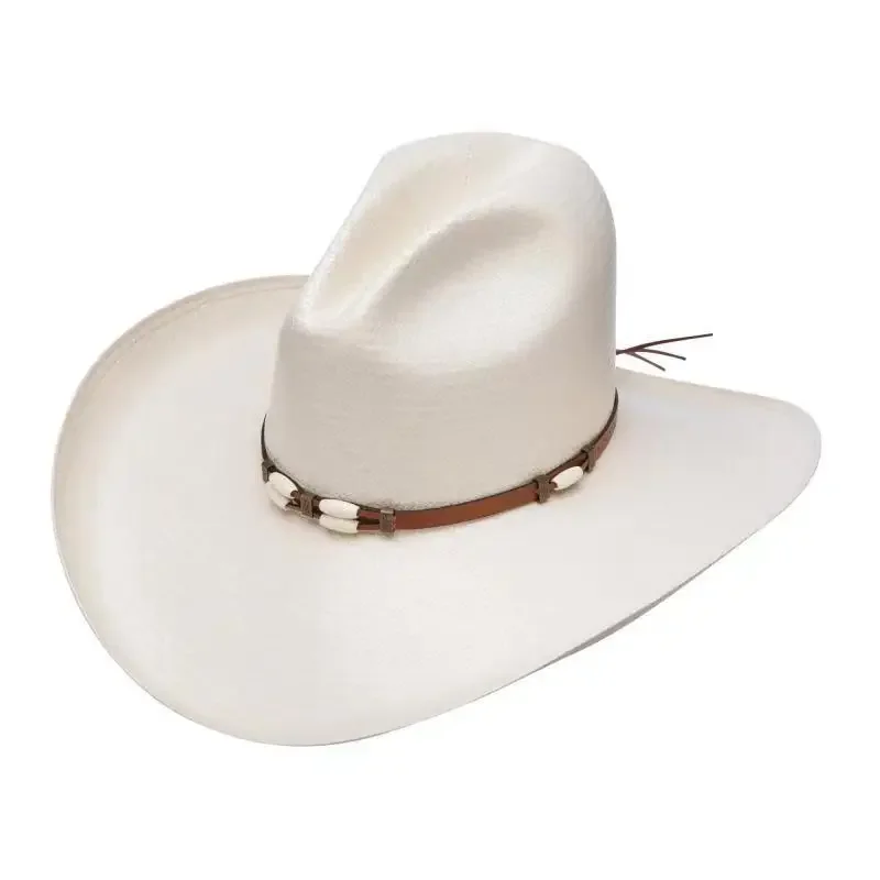 Natural grass braided cowboy hat new travel shopping European and American style big straw hat width