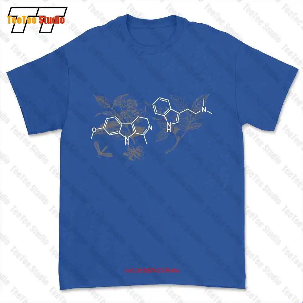 Ayahuasca Shamanism Dmt Molecule Botanical Illustration T-shirt Tee 5RV2