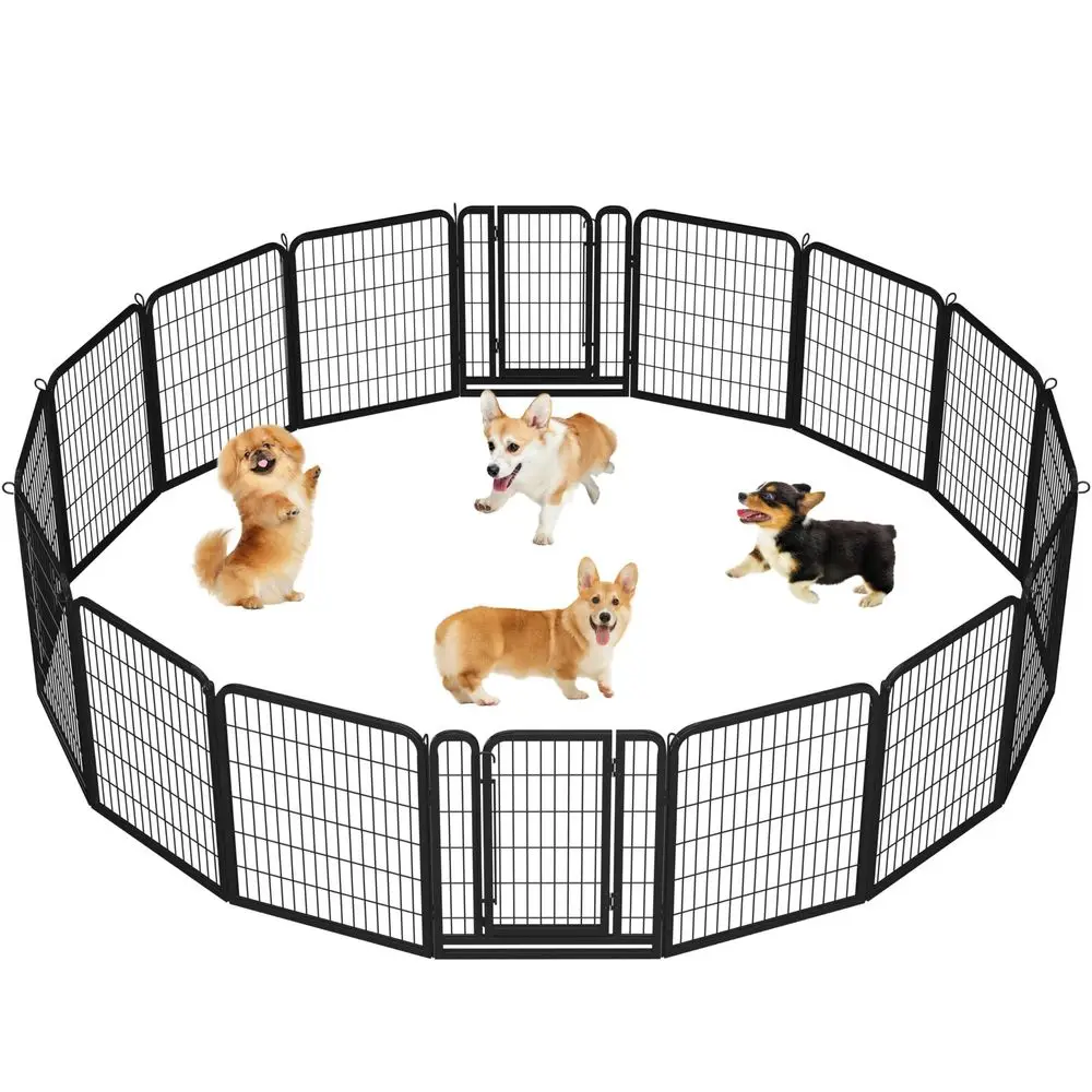 Dog Playpen Outdoor Puppy Exercise Pen Indoor Portable Pet Fence for Yard RV Camping, 32 Inch 16 Panels