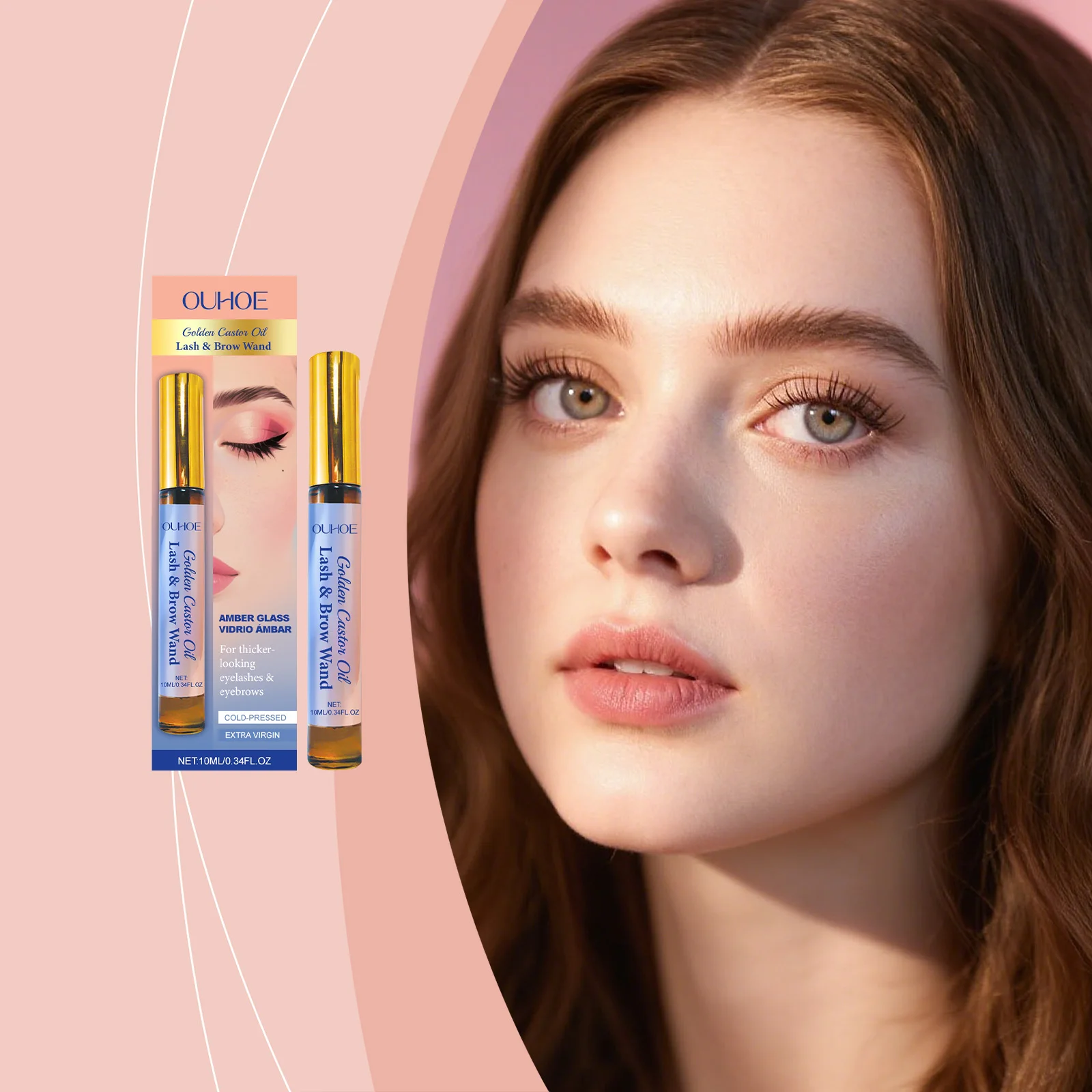 Olio di ricino Olio essenziale Crescita delle ciglia Siero Enhancer Più lungo Più pieno Più spesso Curling Lash Trattamento Ascensore Allungamento Snello