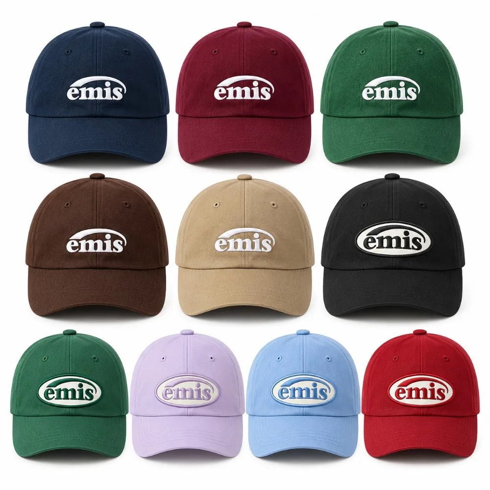 emis Baseball Caps Women Korean INS Trendy Cotton Hat Classic Embroidered Logo Adjustable Curved Visors Minimalist Streetwear