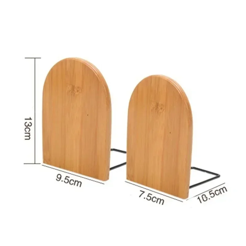New Simple Style Wood Iron Book End Shelf Desktop Bookend Holder Office School Supplies Accessory Stationery Bookends For Book