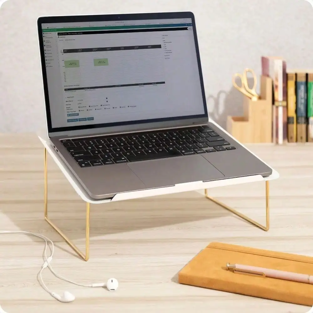 Perforated Metal Top Laptop Stand, 13 X 11 X 6