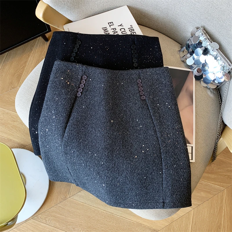 

Элегантная шерстяная юбка с завышенной талией для женщин, облегающая, на осень-зиму, для повседневной носки и офиса, фасон «груша»...