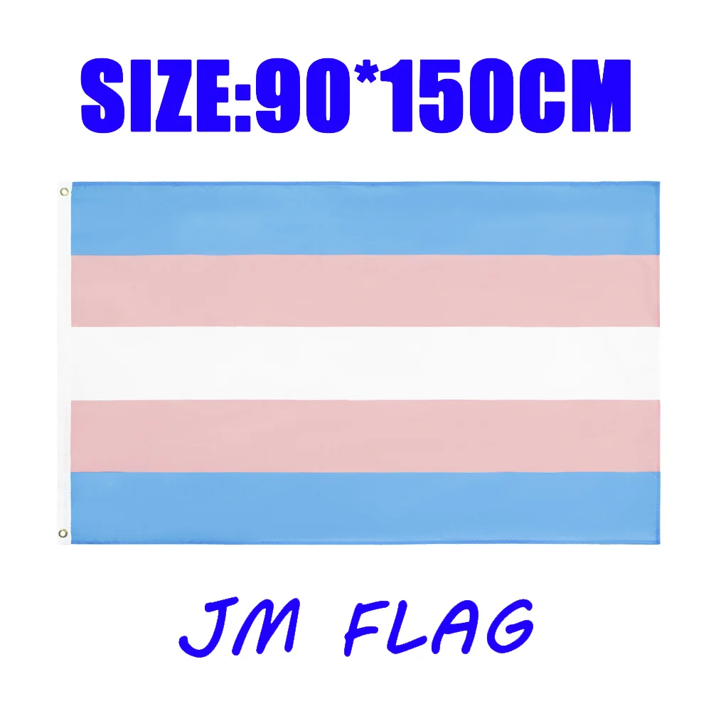

JMFLAG 90x150cm Transgender Trans Pride LGBT Flag Polyester Printed Decoration Banner