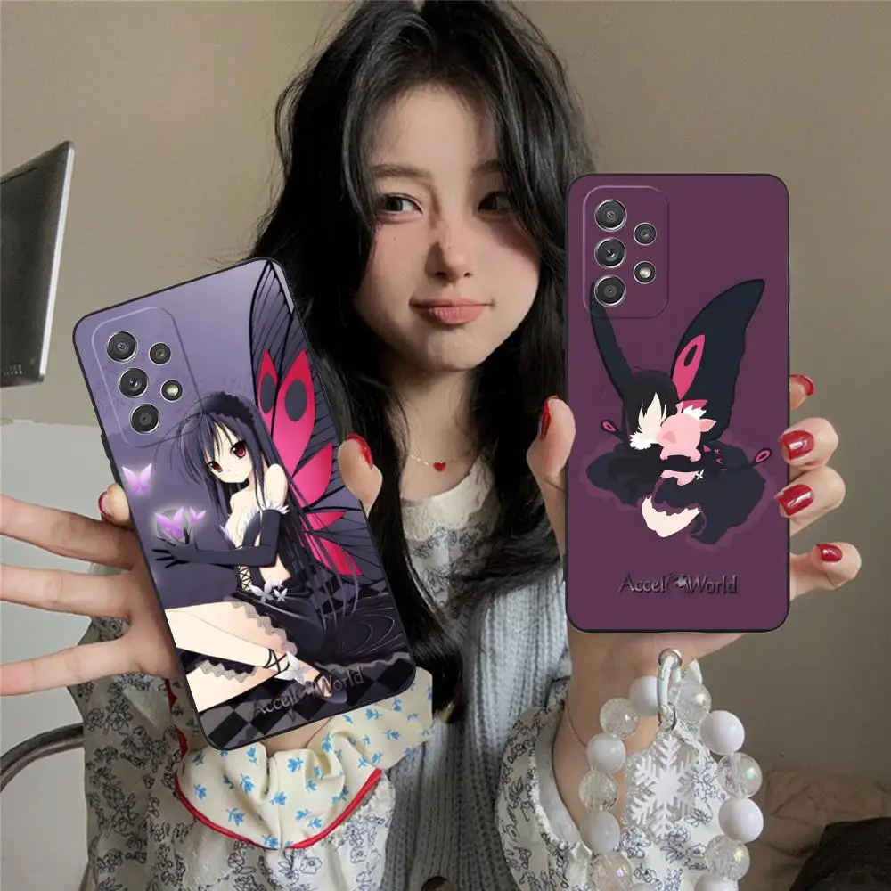 

Чехол для телефона Accel World Kuroyukihime для Samsung Galaxy M55 54 42 35 34 33 32 23 22 15 14 13 12 F55 5G с цветным чехлом