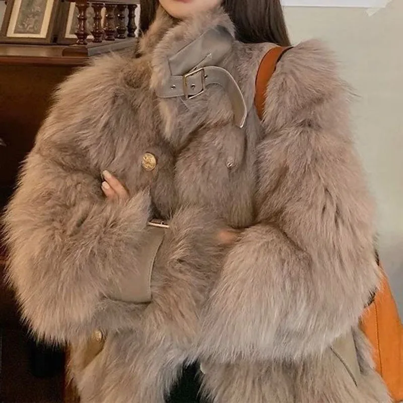 Imitation fur coat women's winter new fashionable young fox fur versatile socialite small fragrant style plush coat