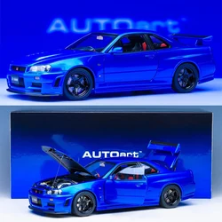 AUTOart-Nissan R34 modelo do carro do brinquedo, Nissan GT-R Z-TUNE, exposição estática, modelo do carro esporte, presente do aniversário, 1:18