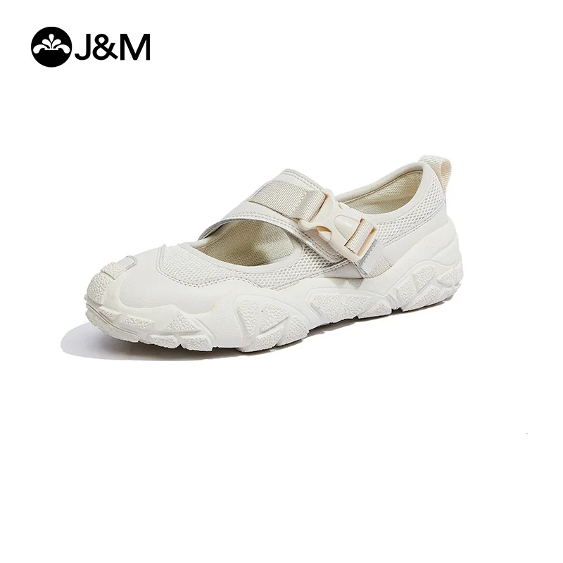 J&M Women Sneakers Fashion Casual Summer Lady Soft Lightweight Beach Sandal Walking Shoes Outdoor Breathable Casual Shoes White