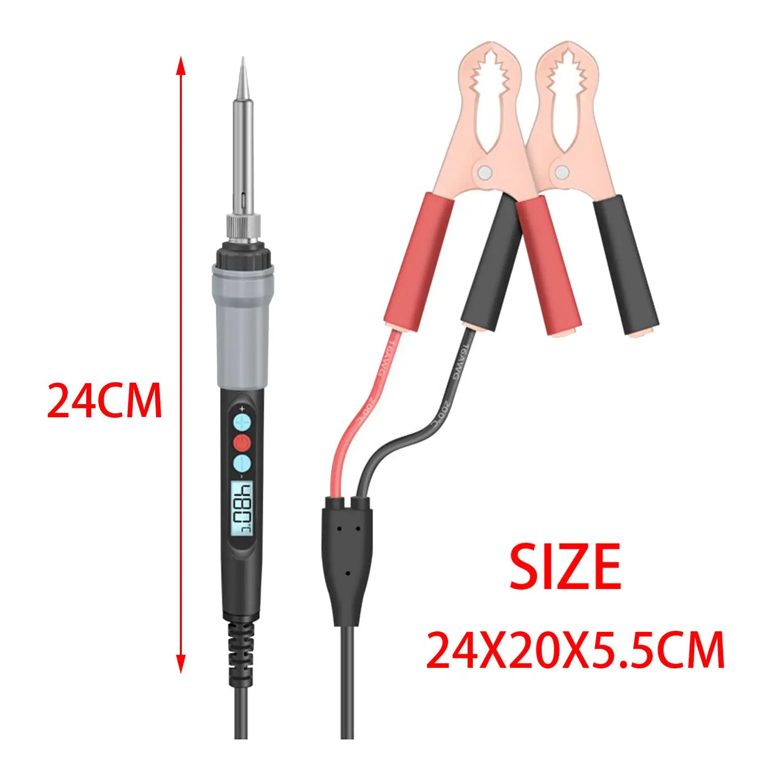Digital Cordless Soldering Iron Kit Adjustable Temperature Portable Repair Pen with Auto Car Clip for Electronics and Circuits
