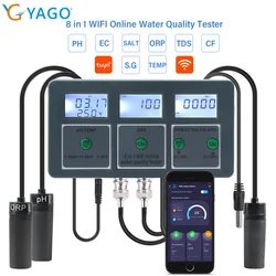 8 w 1 WiFi Tuya woda akwariowa Tester jakości inteligentny miernik PH ORP/TDS/EC/SALT/TEMP do basenu z wodą pitną