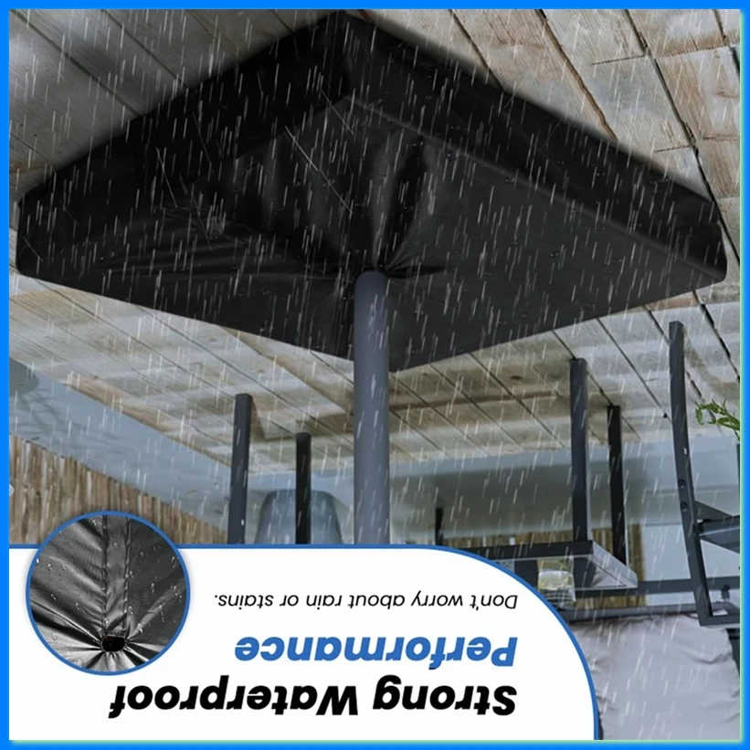 Patio Umbrella Base Cover for Outdoor Umbrella Base,Heavy Duty ,Outside Square Umbrella Stand Base Covers(Black)-A57M