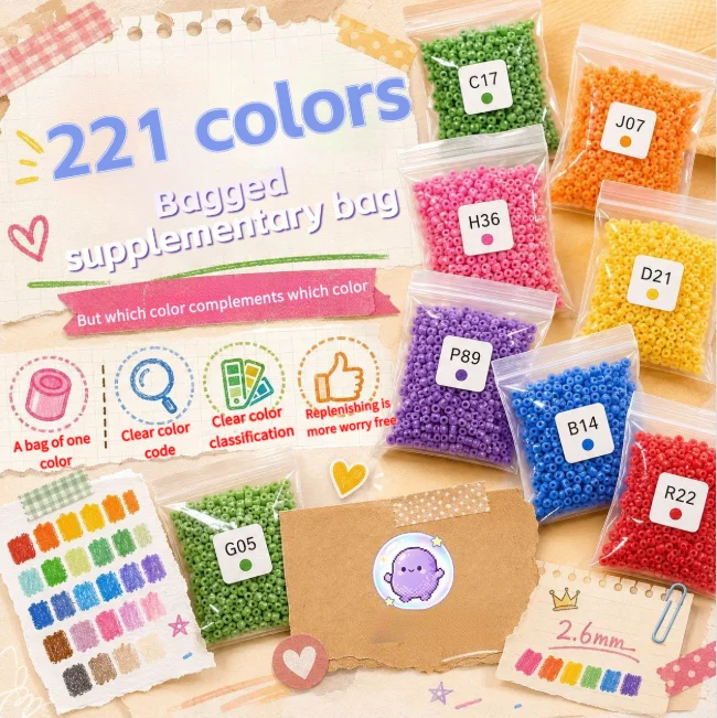24 color 50g 2.6mm mini bead set complete set including all material beads DIY handmade set for adults