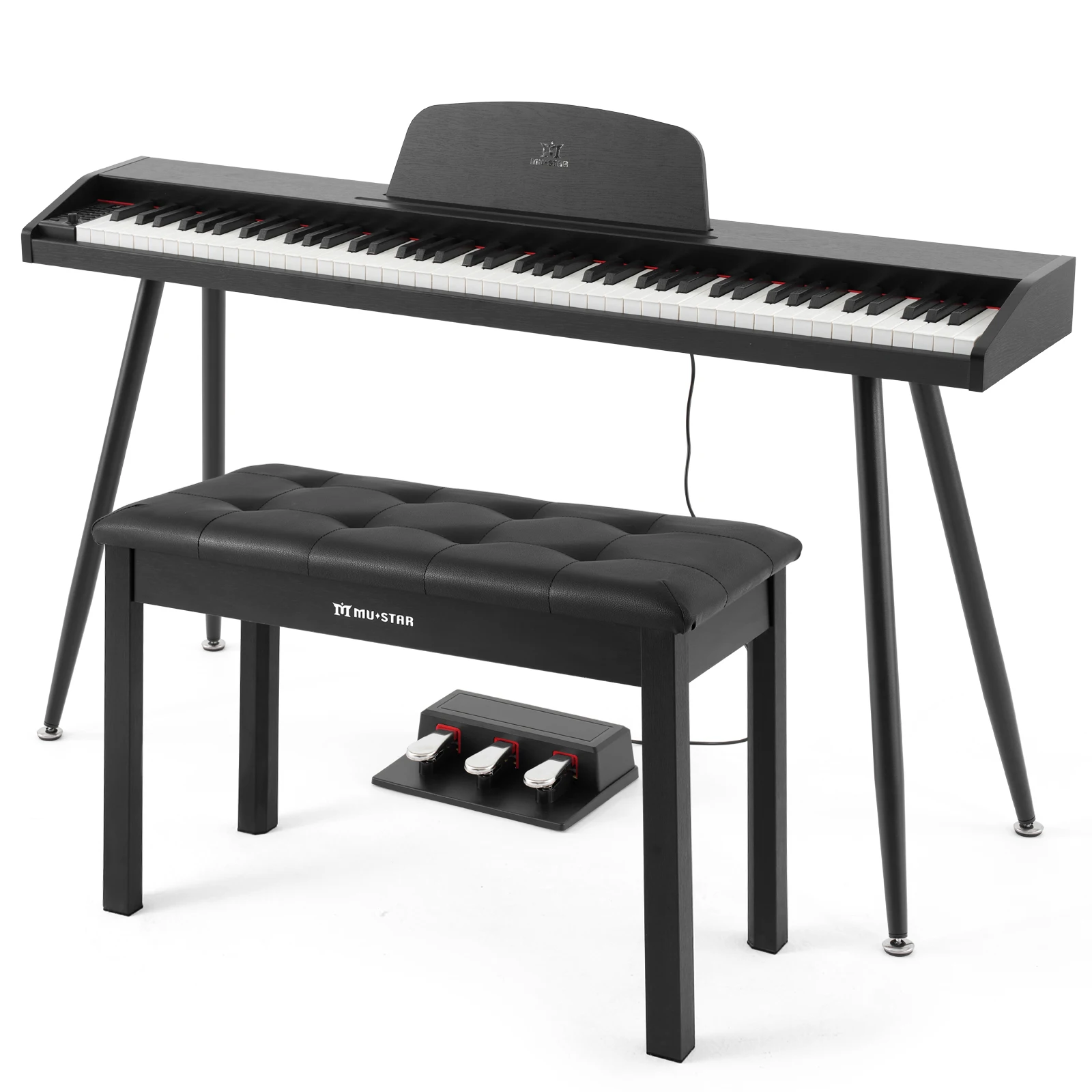 JOYLDIAS Digitalpiano 88 Tasten mit Hammermechanik, E-Piano Full Size mit 3 Pedalen & Klavierbank, Home Digital Piano, Schwarz