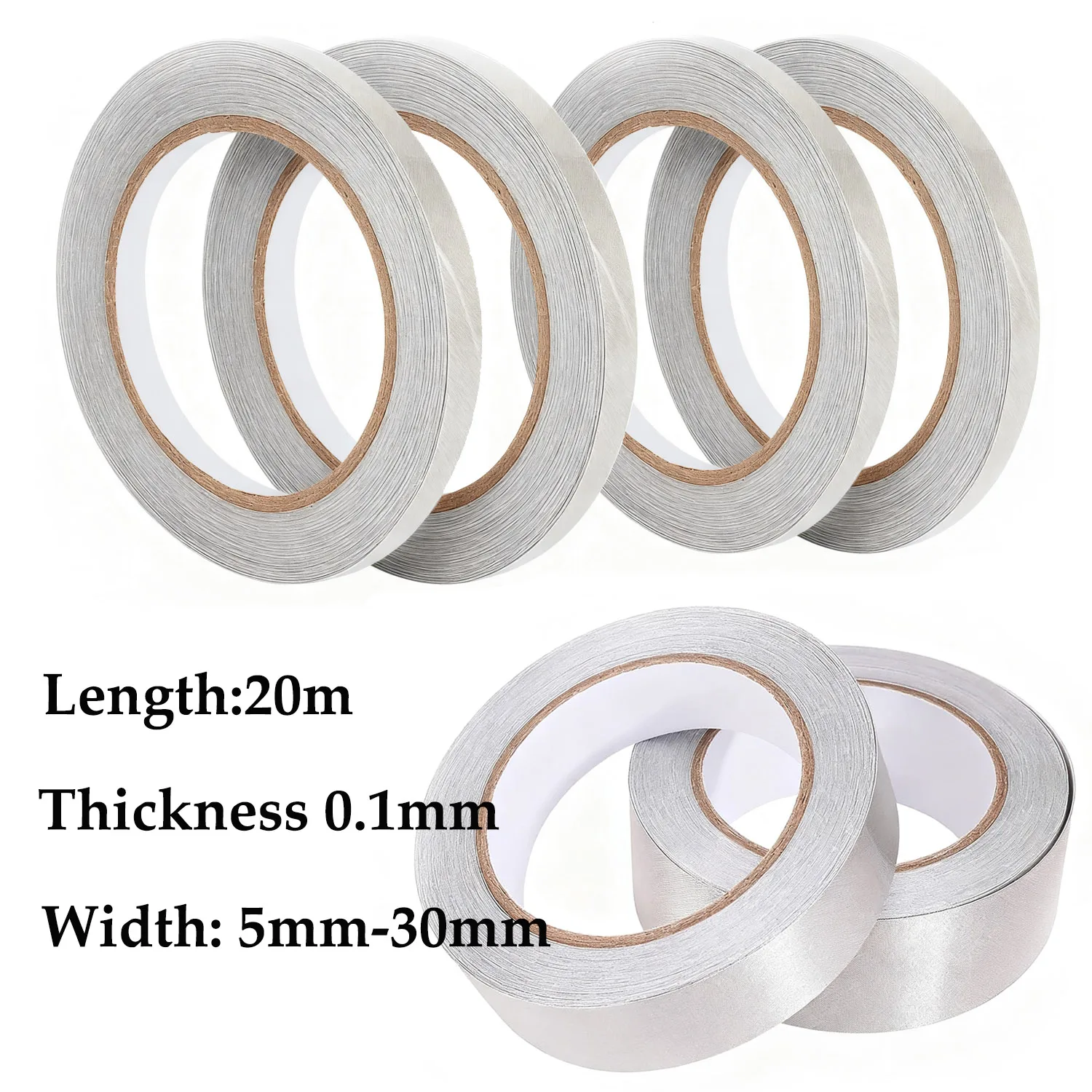 

1PCS 20 Meter Conductive Fabric Cloth Tape 5mm~30mm Width Single-Sided Laptop Cellphone Shielding Adhesive Tape