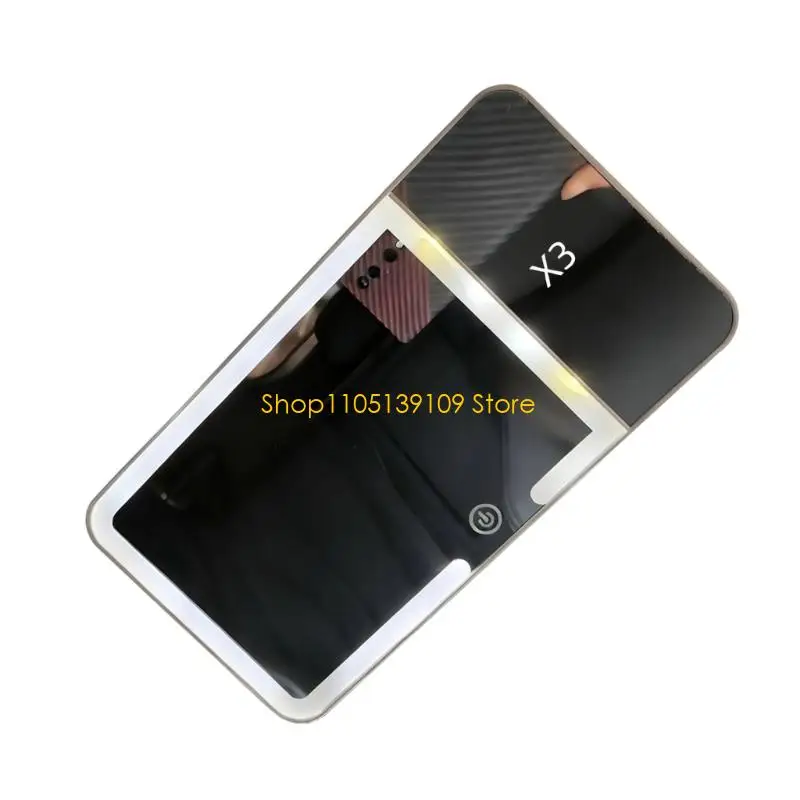 Portable Rechargeable Car Makeup Mirror With Auto Dimming LED Lights And Secure Sun Visors Attachment Quick Installation