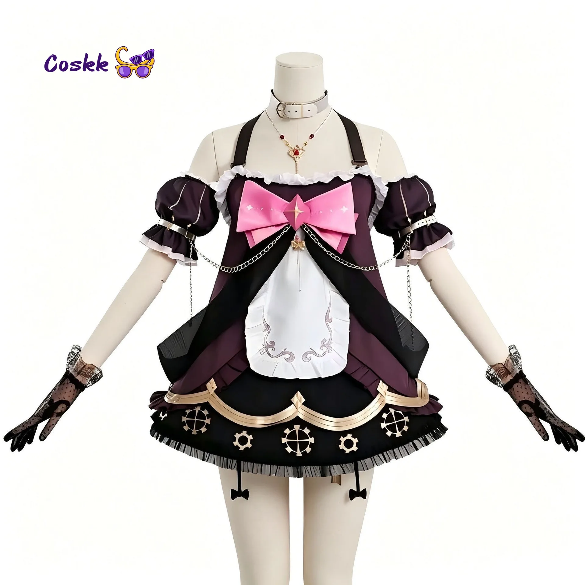 

Anime Vtuber Cosplay Ace Taffy Cosplay Costume Woman Lolita Dress Cloak Princess Prop Hallowmas Party Play Outfit Uniform