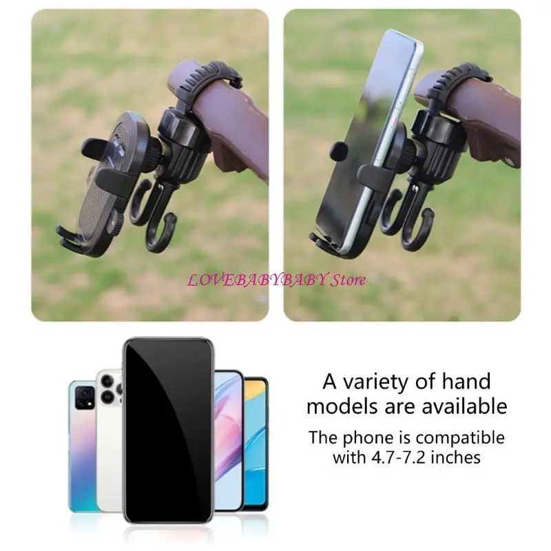 

Multipurpose Phone Mount Detachable Stand for Strollers And Mobility Devices 4XBC