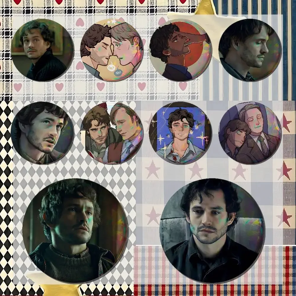 TV Show Role Will Graham Button Badges Tinplate Soft Button Pin Brooch Metal Badge Custom Jewelry Accessories Hat Bag Lapel