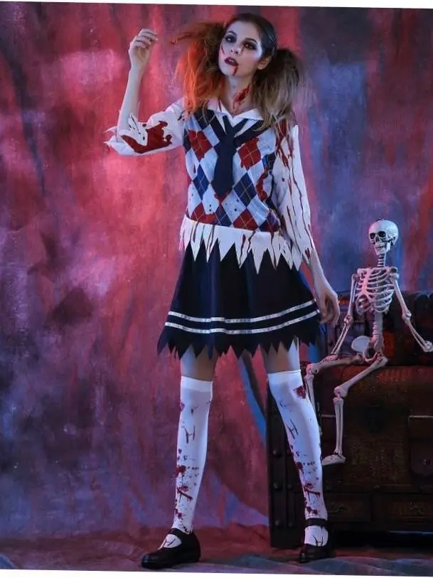 

Halloween Cosplay Horror Zombie Uniform Set Women's Costume Gothic Style Stage Performance Traditional Chinese Clothing