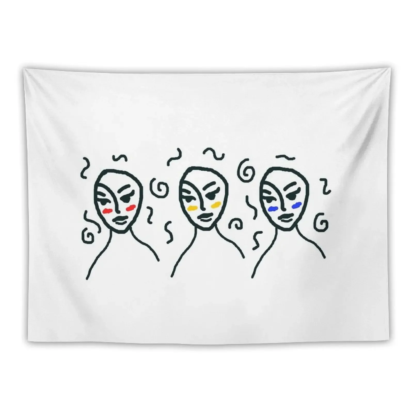 

Abstract Faces - Color Scheme #2 Tapestry Bedroom Deco Home Decor Accessories Tapestry