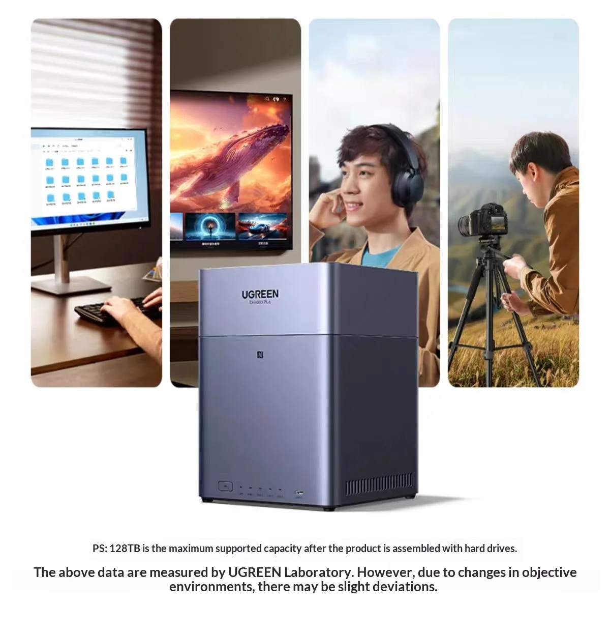 UGREEN DH4300 Plus 4-Bay NAS Private Cloud A55-A76 8-Core 8GB RAM 2.5GbE Network Storage Server NFC AI Photo Backup