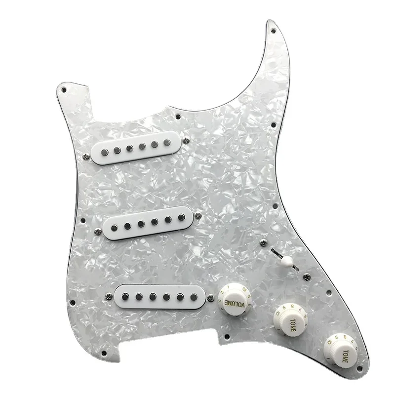 Single Coil Alnico Electric Guitar Pickguard Pickups AlnicoLoaded Prewired 11 Hole SSS Red/White Pearl White Guitar Accessories