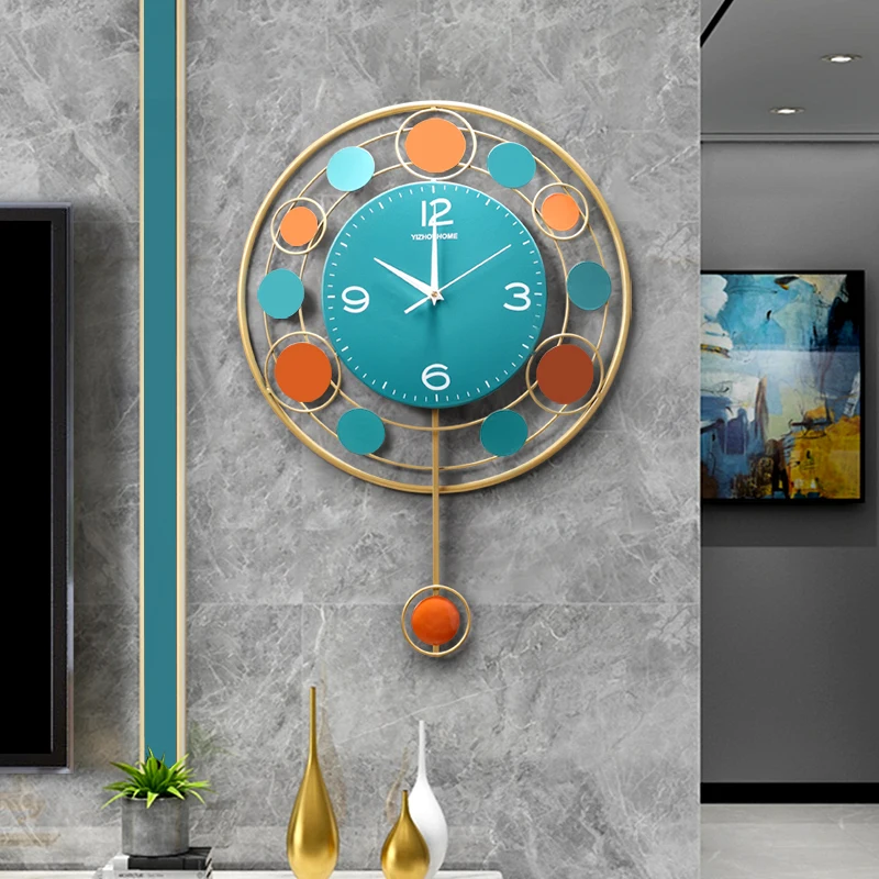 

Modern Personality Iron Art Home Decor Hanging Clock Living Room Corridor Silent Clock Mechanism Wall Clock Decoration