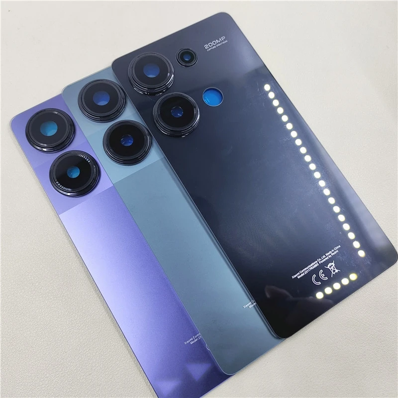 Battery Back Cover For Xiaomi Redmi Note 13 Pro 4G 23117RA68G Rear Door Glass Housing Replacement Parts