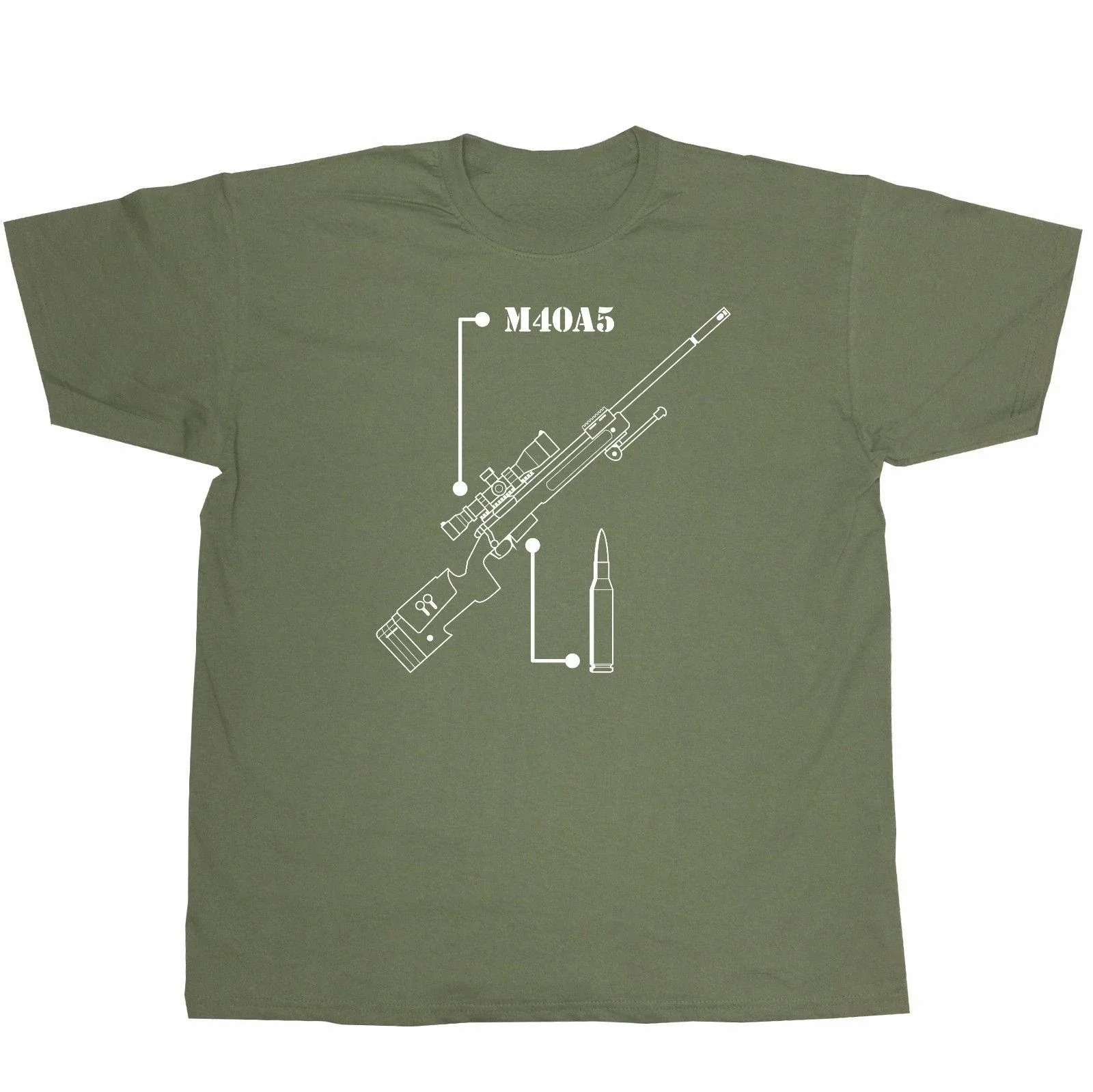 M40A5 Sniper Rifle Marksman Shooter Gamer T-Shirt 100% Cotton O-Neck Short Sleeve Summer Casual Mens T-shirt Size S-3XL