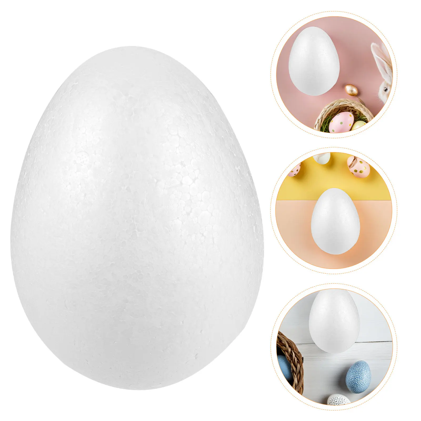 

Набор из 3 белых пенопластовых яиц для творчества, 7 дюймов (18 см), для поделок своими руками, школьных проектов, Пасхи, Хэллоуина, Рождества