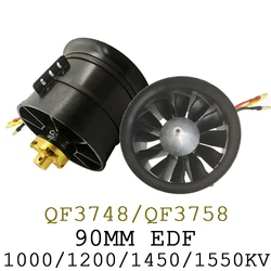 QX-MOTOR 90mm EDF Ducted 12 Blades Fan With Brushless Motor For FMS RC Airplane Drone Model Spare Parts Accessories