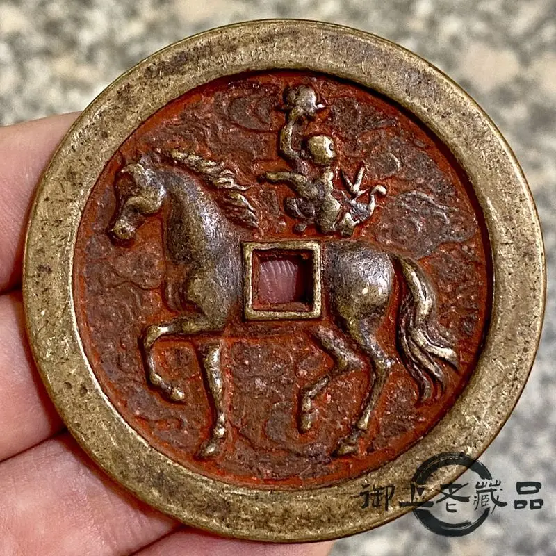 Yellow cinnabar immediately titles the prince flower auspicious language feng shui carving mother