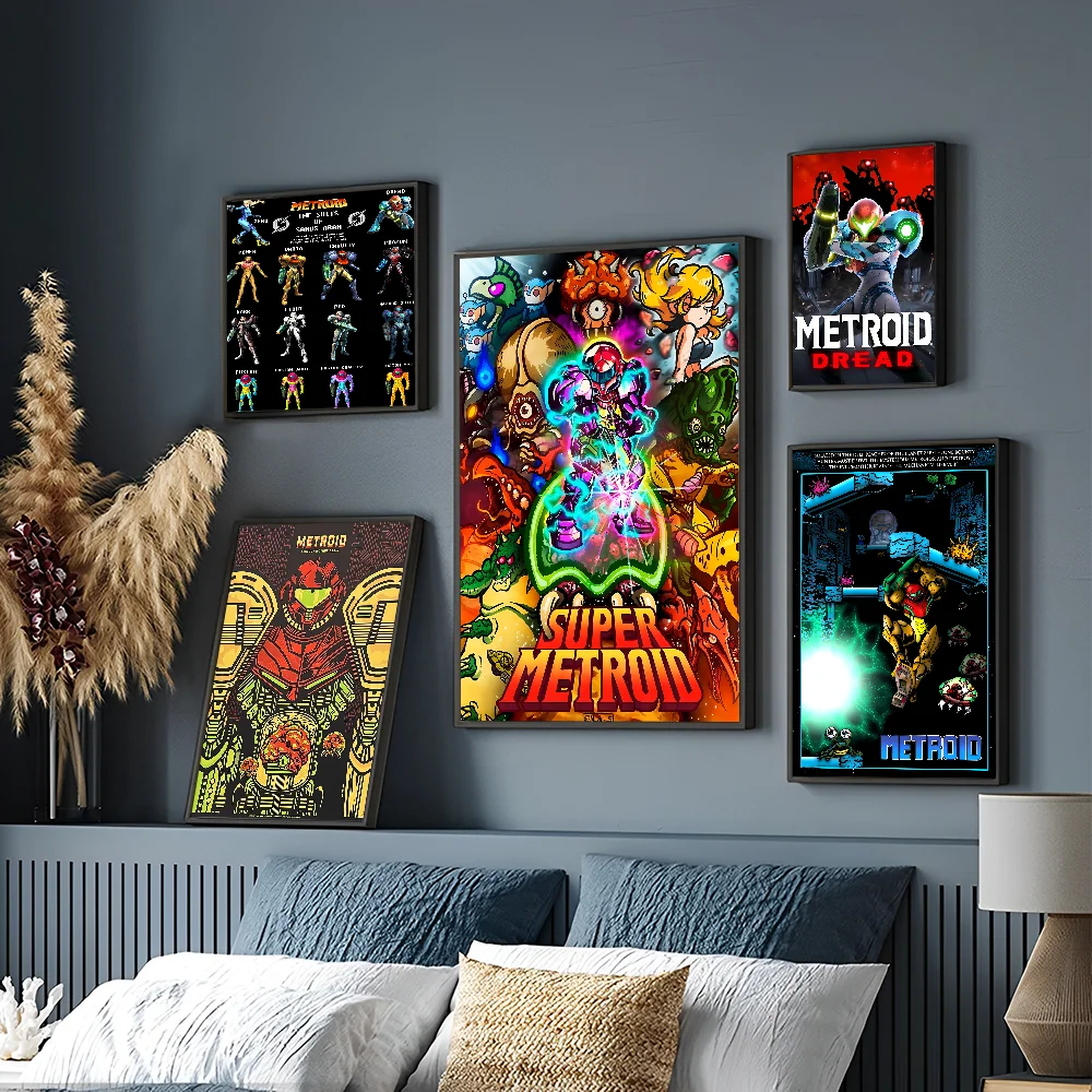 Metroid Prime Good Quality Prints and Posters Vintage Room Home Bar Cafe Decor Aesthetic Art Wall Painting