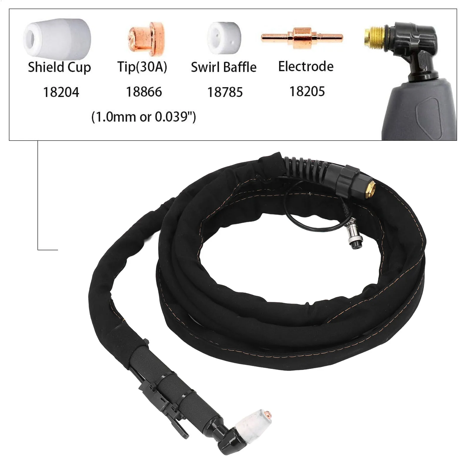 Plasma Cutting Gun Ergonomic Handle 4 Meters 40A High Efficiency Cutting Torch Cloth Cable Cover for MTC 120P MTC 160 MTC 160P
