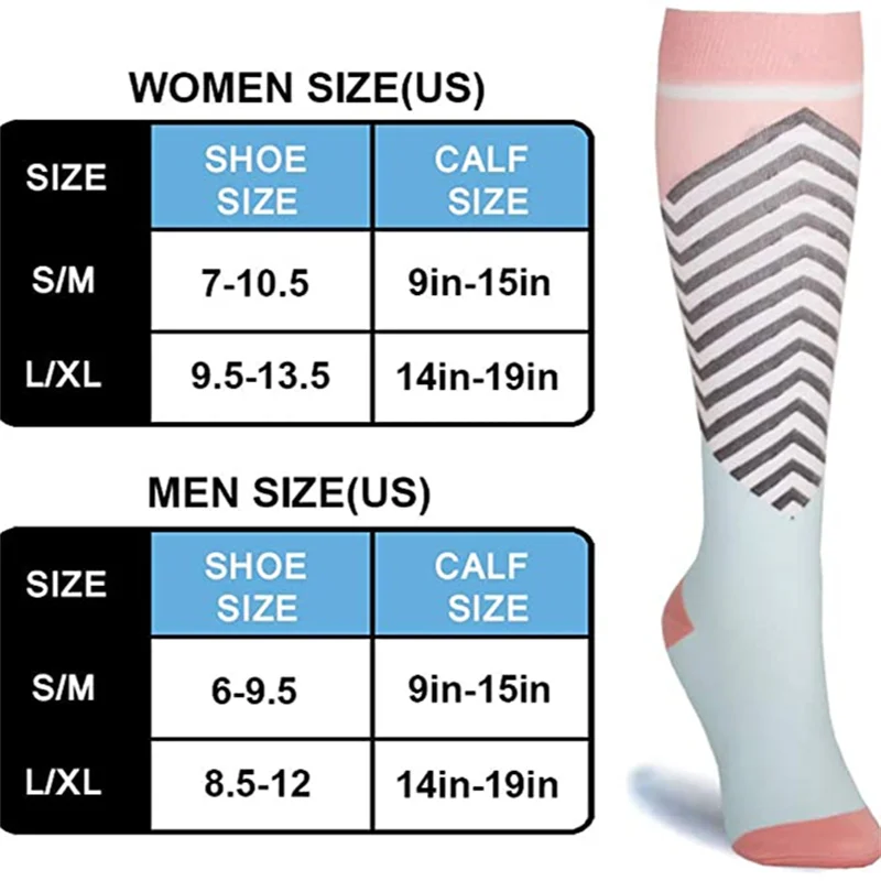 20-30mmHg Compression Varicose Veins Stockings Pink Relief Pain Blood Circulation Promotion Slimming Anti-FatigueSports Socks